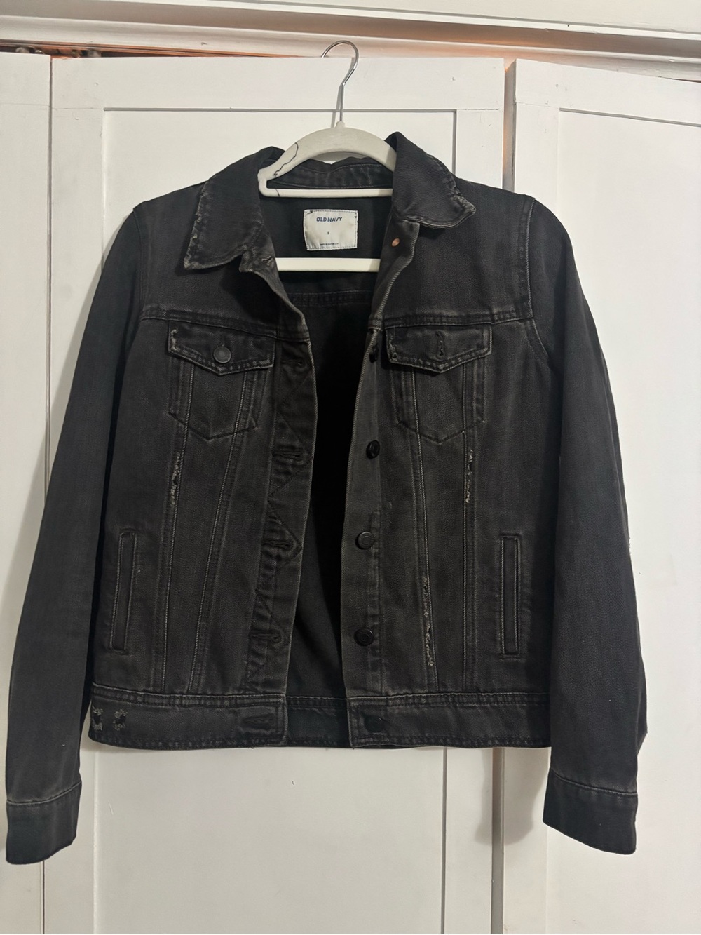 Old Navy Women's Charcoal Black Denim Jacket